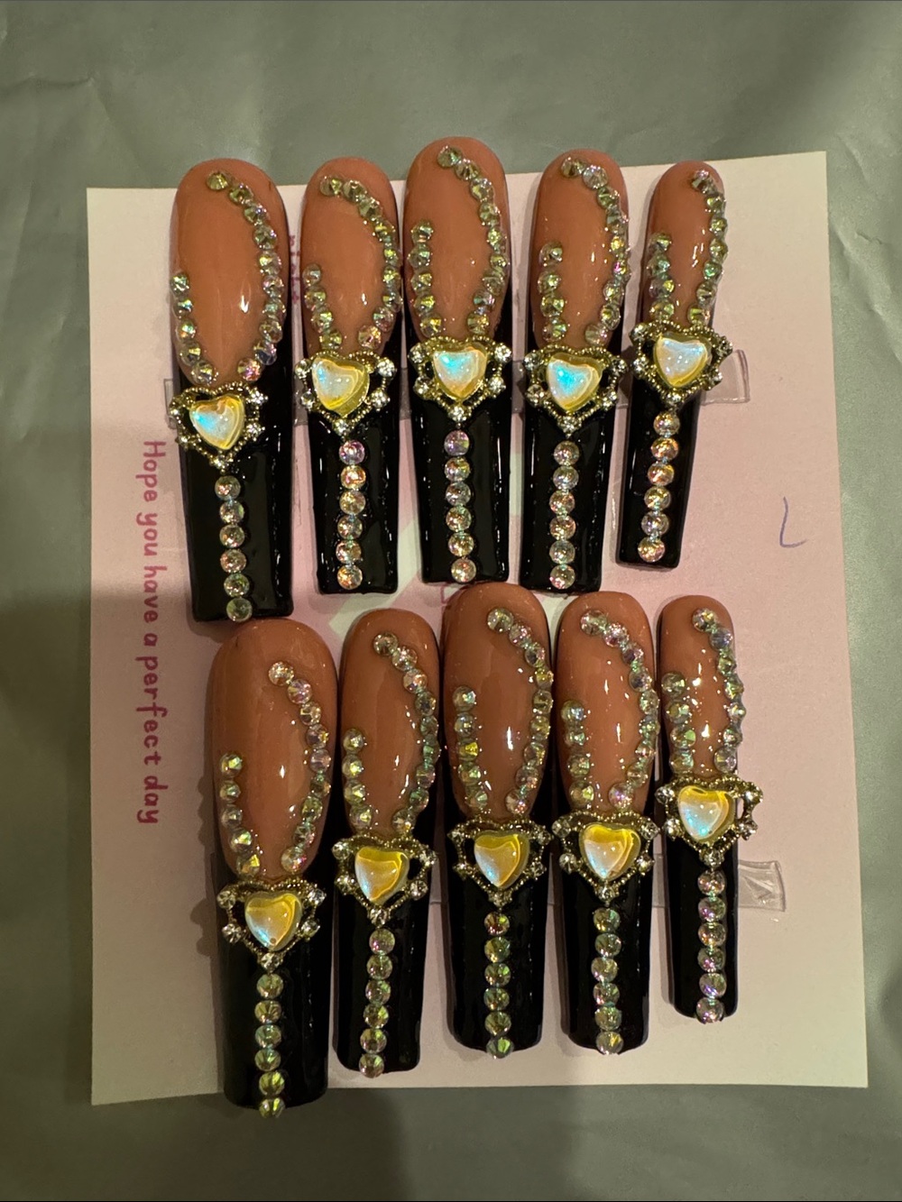 Size Large Handmade Press On Nails.
Length Extra - Long - XL 
New